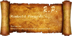 Rumbold Pongrác névjegykártya
